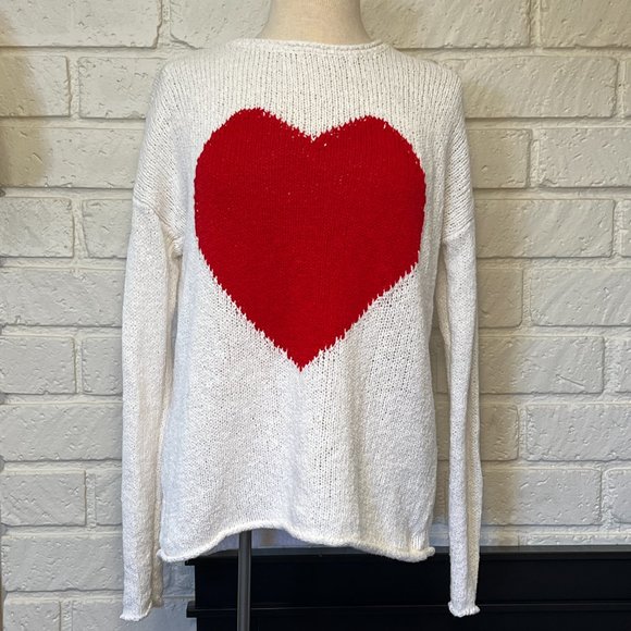 Christian Siriano cotton heart long-sleeve sweater womens size L - Picture 3 of 8